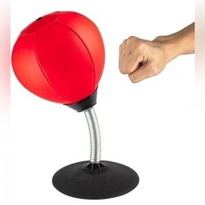 Stress Buster Desktop Punching Bag - Suctions to Your Desk, Red